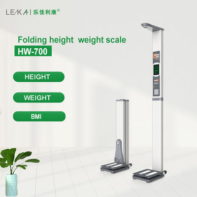 Medical Center White Ultrasonic Height and Weight Scale with Multi-Language Display