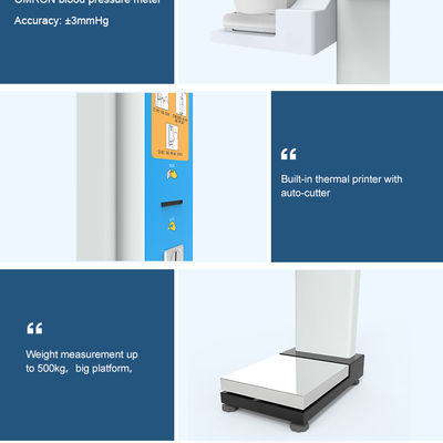 44kg G.W. BMI Coin Ultrasonic Body Height Weight Fat Scale with Blood Pressure Machine