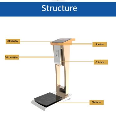 0.1kg Accuracy Coin Luggage Scale for Human and Luggage Weighing in Commercial Vending