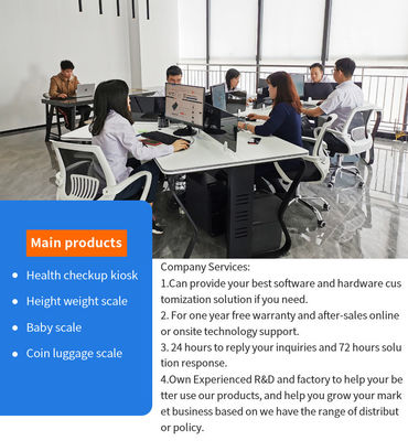 Health Checkup Kiosk with Automatic Body Fat Scale and Height Measurement Range of 0-210cm