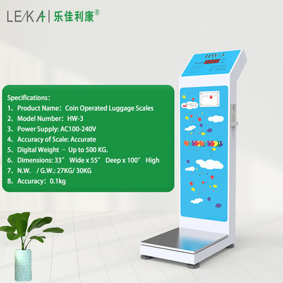 Coin Operated Weighing Scale with Working Voltage AC100-240V and 8-200kg Weight Range