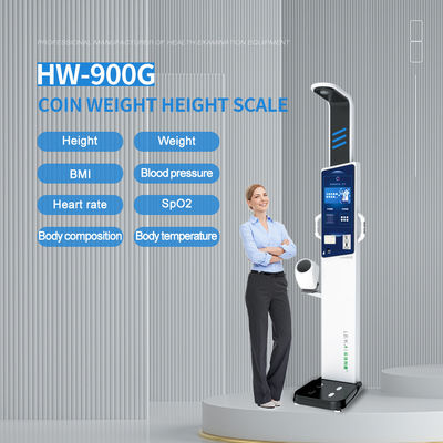 Coin Operated LCD Touch Screen Height and Weight Measuring Scale with RS232 Interface