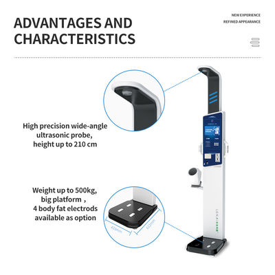 Coin Operated LCD Touch Screen Height and Weight Measuring Scale with RS232 Interface