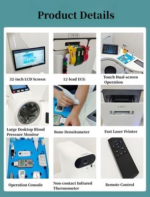 32'' LCD Full Touch Screen Division 0.01kg Medical Self Service Health Checkup Kiosk
