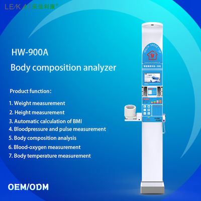 Body Composition Analyzer Touch Screen Ultrasonic Height and Weight Scale 500kg Capacity