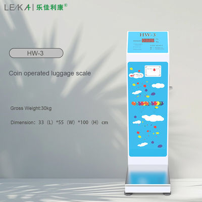 User-Friendly Coin-Operated Luggage Weight Scale with Printer Overall Size 33*55*100cm