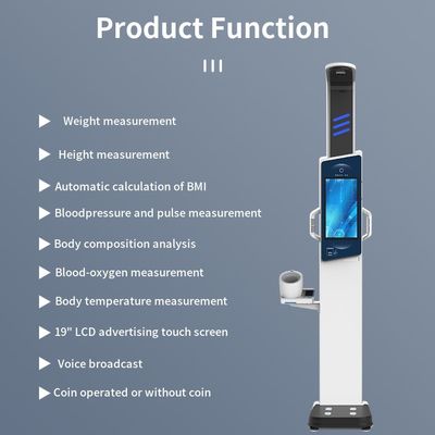 Bioimpedance Body Fat Analyzer Machine with Large Display Screen and Advertise Screen