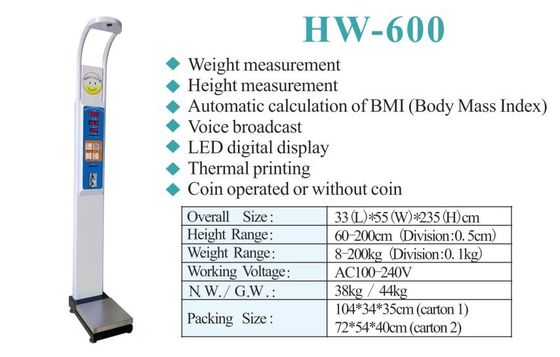 Efficiently Track Your Body Progress with 300kg Digital Height Weight Measuring Scale