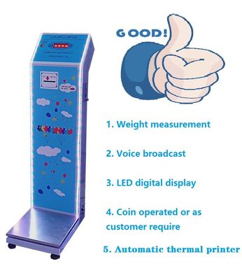 Durable Coin Operated Weighing Machine with LED Display and Overall Size of 33*55*100cm