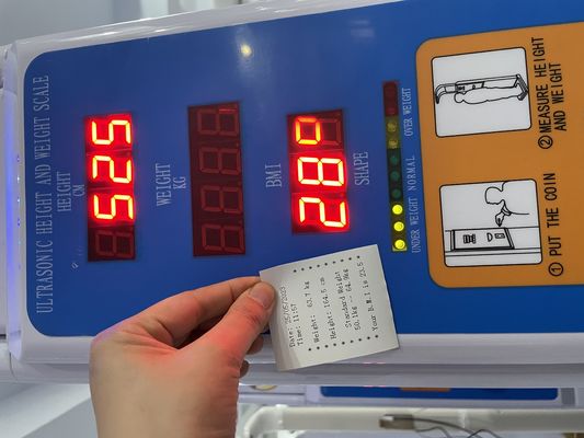 500kg 200kg Ultrasound Coin Operated Weight and Height Scale BMI IMC Vending Pharmacy Balance