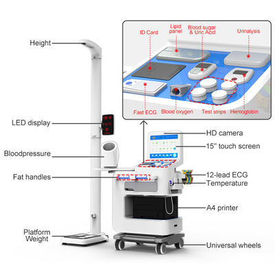 15-inch Touch Screen Healthcare Self Service Kiosk for Physical Examination Solutions