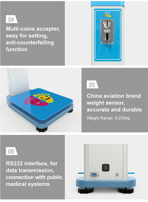 Digital Height And Weight Scale LEKA LCD Display Weight range 8-200kg Division 0.1kg