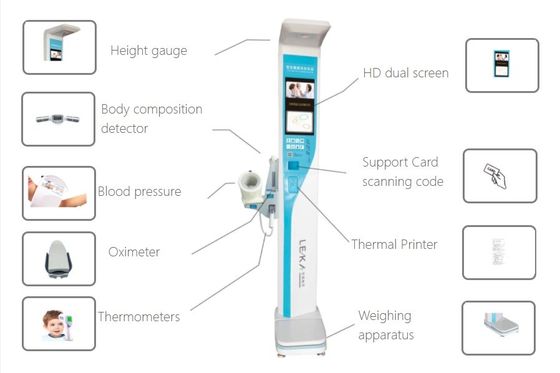 300kg Capacity BIM Body Height Weight Scale Analyzer for Blood Pressure Monitoring