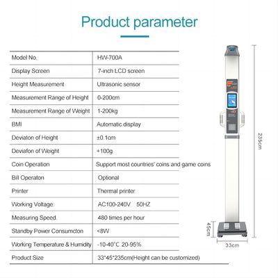 Digital Precision Balance for BMI and Body Composition Analysis LCD Display 220V/50Hz