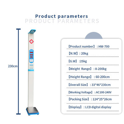 Electronic Weight Scale Machine for Hospitals Ultrasonic Height and BMI Vending Scale